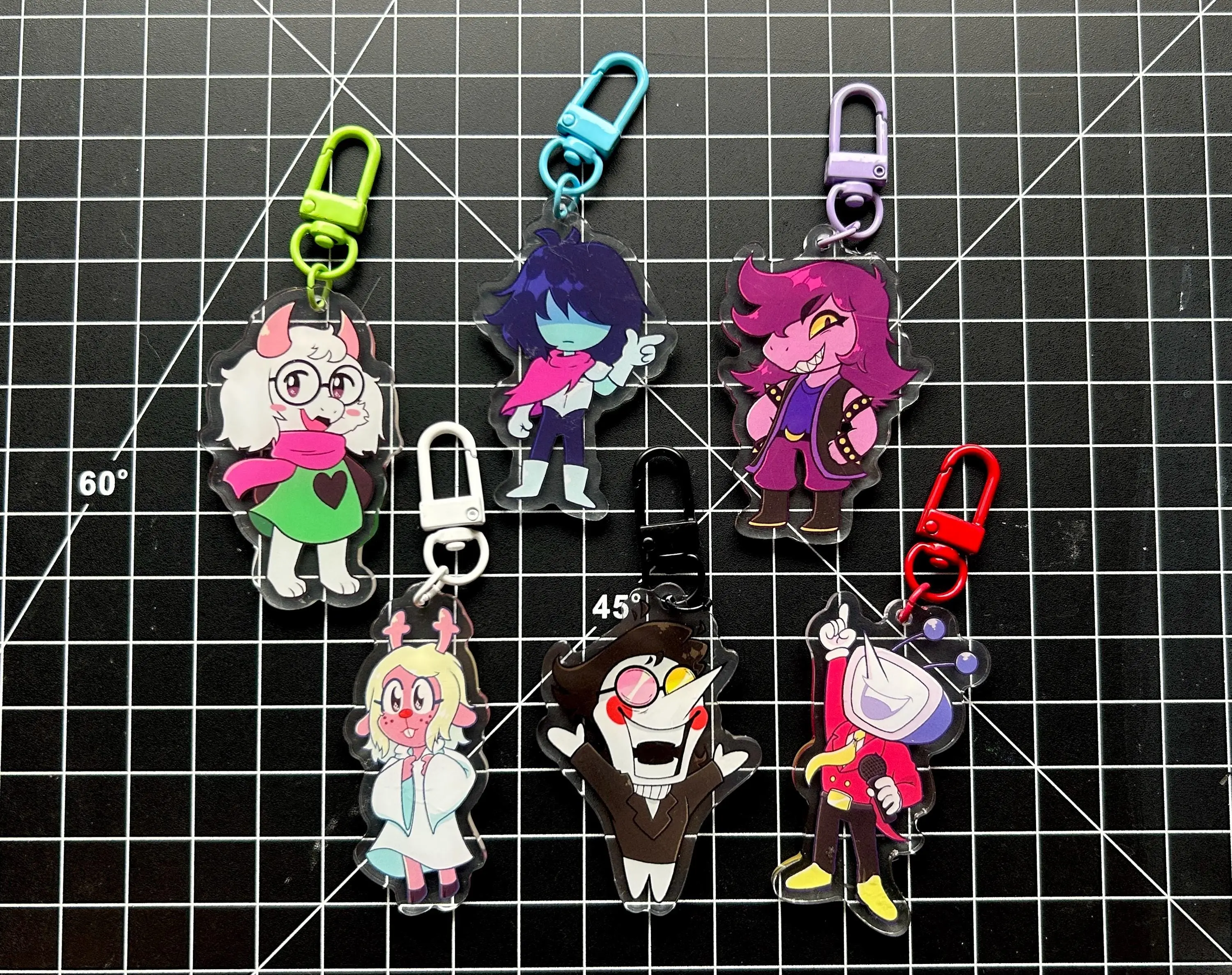 Deltarune Charm Keychains Kris, Susie, Ralsei, Noelle, Spamton, and Tenna