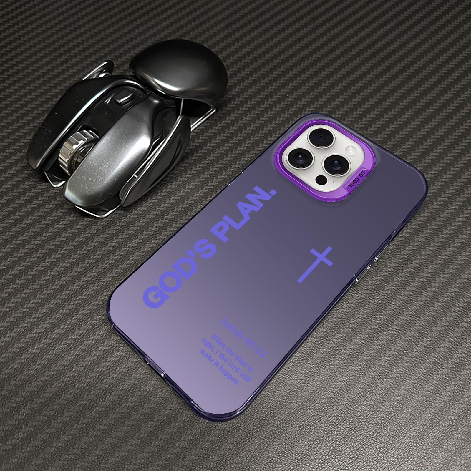 GOD’S PLAN Cross Isaiah for iPhone Samsung Galaxy Case iPhone 17Pro Max Air 16E 15Plus 14 13 12 11 S25 S24 S23 S22 Phone Case, God's Gift, Faith, personality, Gradient, Protective Silicone Cover, Protection Durable, Shockproof Drop.WC60