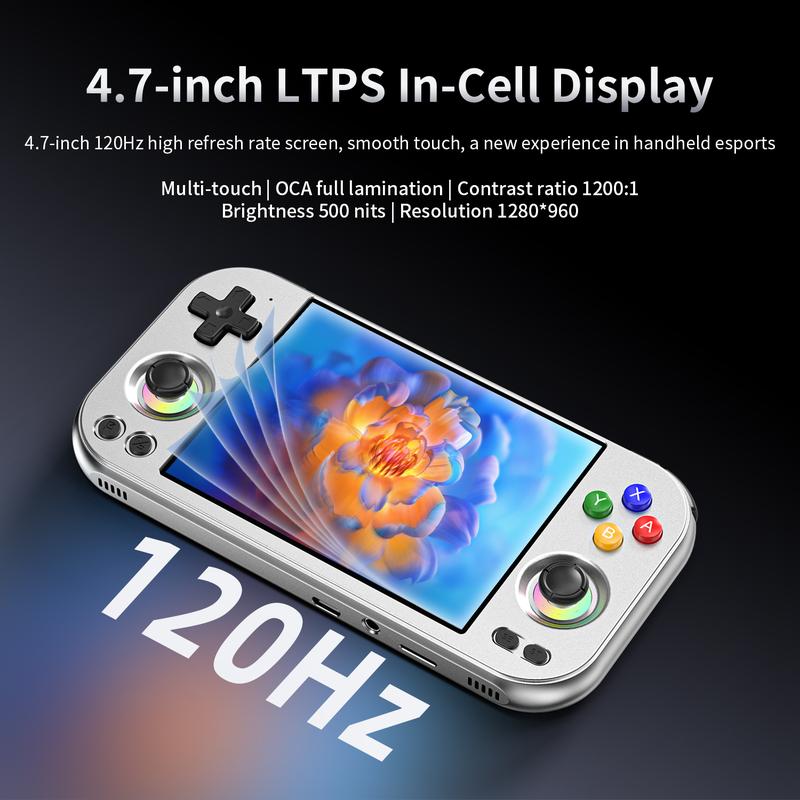 ANBERNIC RG 477M Retro Game Console Android 14 Dimensity 8300 Game Player 4.7-inch LTPS In-Cell Display RGB Hall Joystick RG477M Aluminum Alloy Shell Large Screen Handheld Game Console ANBERNIC RG 477M Retro Game Console Android 14 Dimensity 8300 Game Player 4.7-inch LTPS In-Cell Display RGB Hall Joystick RG477M Aluminum Alloy Shell Large Screen Handheld Game Console