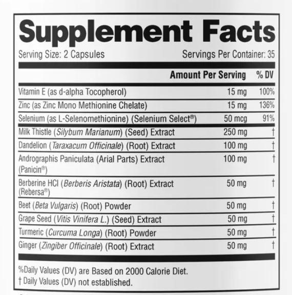 【Sandhus】Liver Cleanse & Detox Supports 11 Ingredient Blend Milk Thistle, Dandelion, Turmeric, Ginger Extract, Beet, Zinc, Vitamin E, Grape Seed