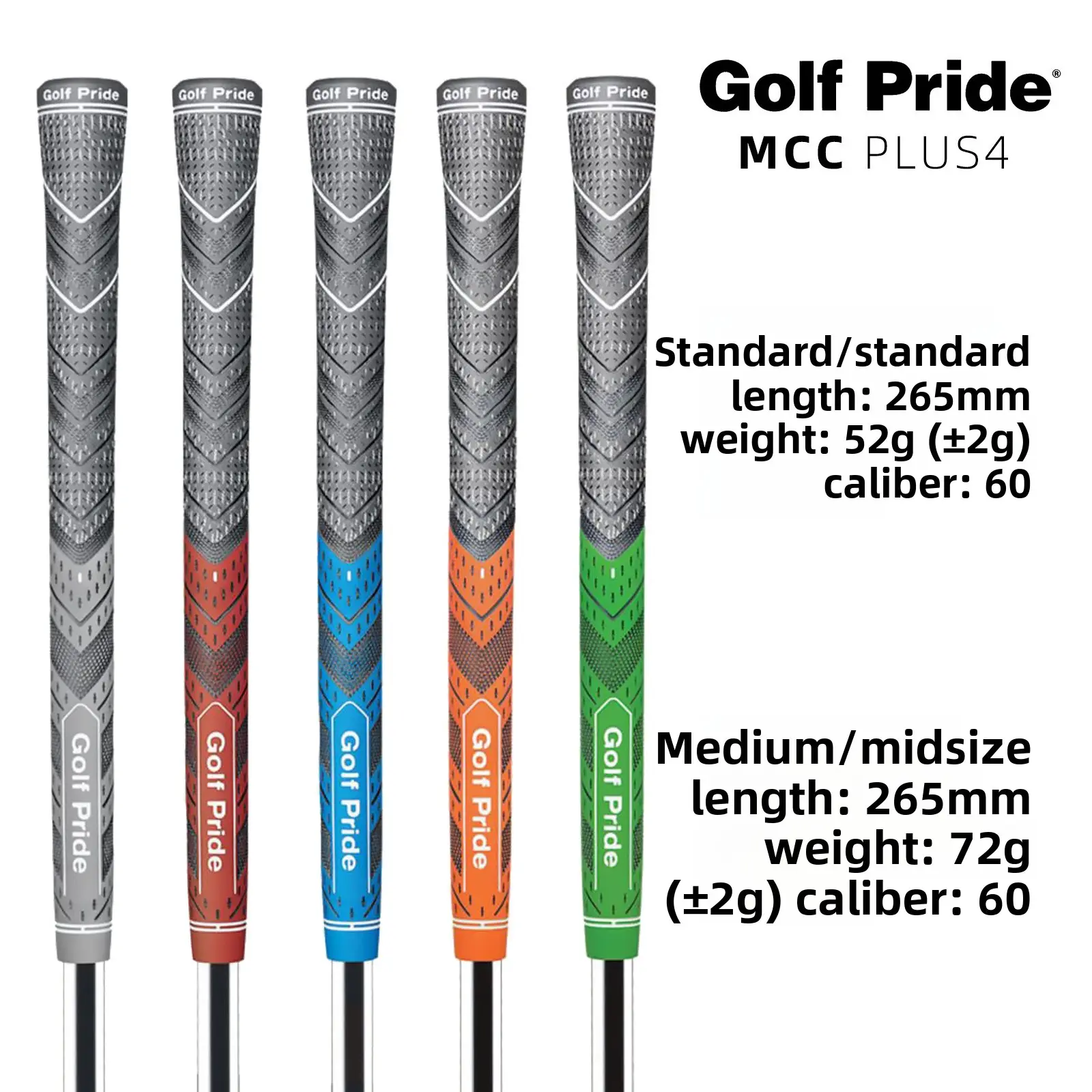 13 Pack MCC PLUS4 Hybrid Rubber Golf Grips – Sweat-Resistant, Superior Grip for Drivers, Irons & Putters