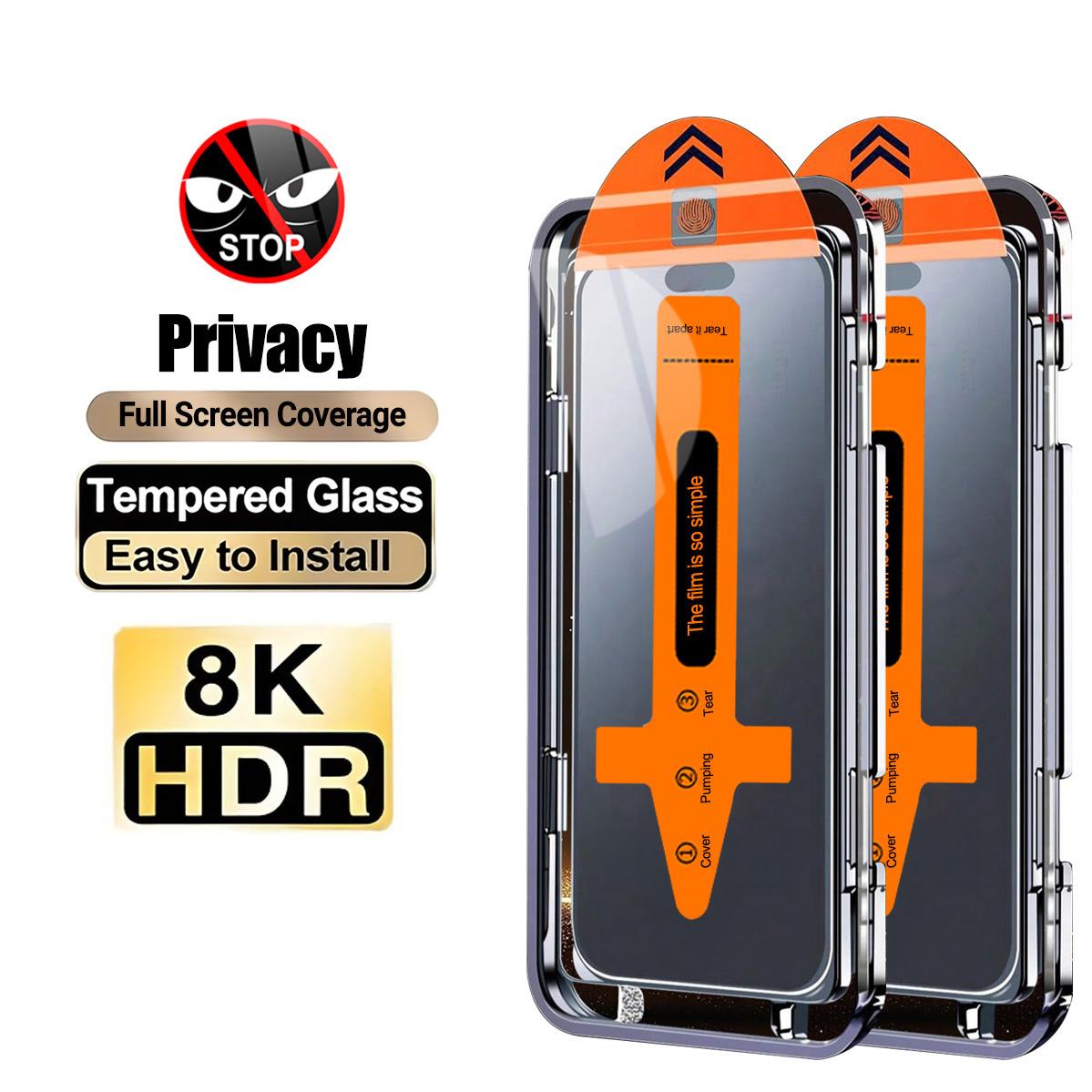 Auto Privacy Screen protector, Dust-free, Applicator for Samsung S24 series, Easy Installation Protective Film, Fingerprint Proof Screen Protector, Military-Grade Shatterproof Protection shockproof