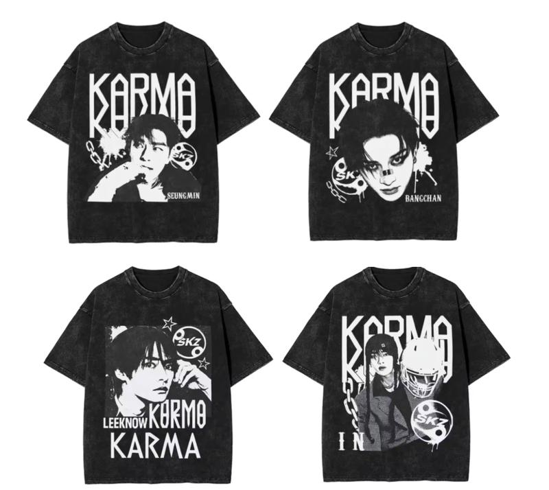Kpop Music Karma Sweatshirt, Stay Album Shirt, Skz Concert Washed Shirt, World Tour 2025 Tee