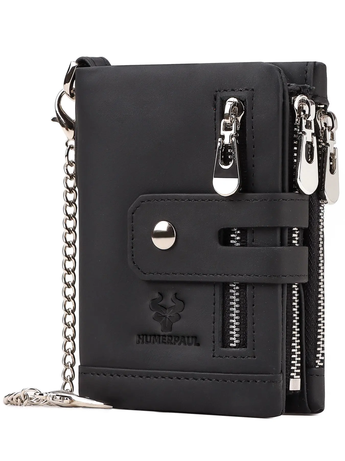 Men's Summer Fashion Plain Nylon Zipper Short Wallet, Casual Trendy Cowhide Leather Card Holder, Male Simple All-match Multi Function Money Bag Wallet Chain, Multi Functional Wallet, Stylish Wallet, Fashionable Wallet, Zipper Wallet Design