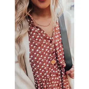 Stunning Ways Layered Link Necklace in Rose Gold
