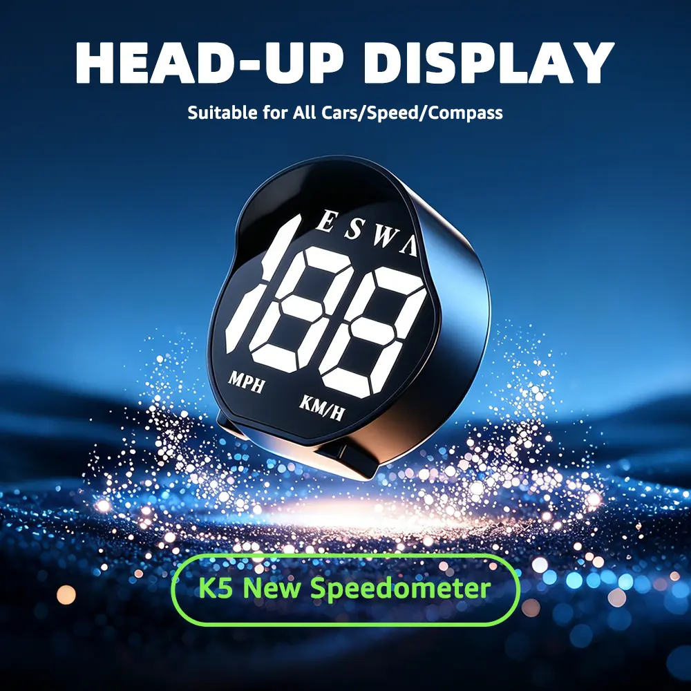 K5 GPS Speedometer for Car, Digital Heads Up Display, USB Plug & Play Dashboard Speed Display for Cars Trucks SUVs