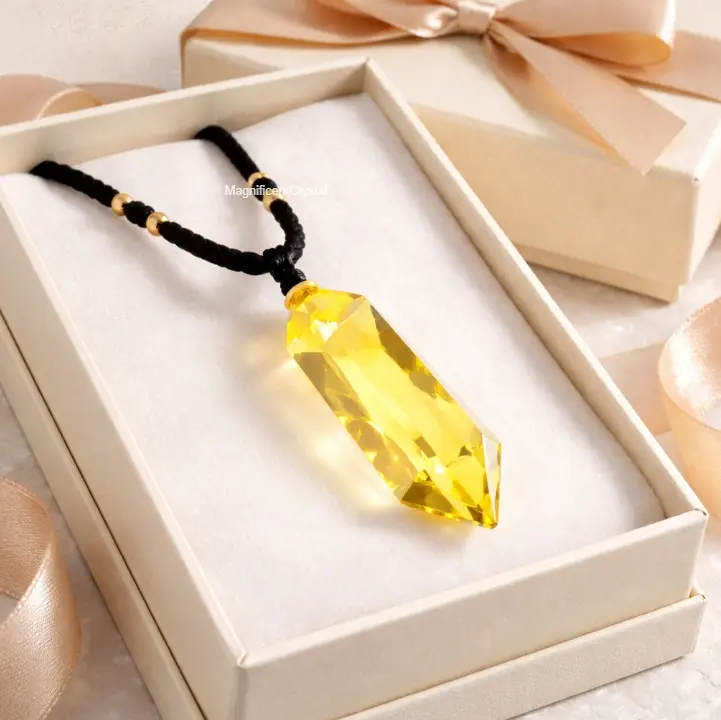 High Quality Natural Clarity Citrine Pendant Necklace - Healing Yellow Crystal, Abundance Jewelry, Men's Accessories, Necklaces for Women, Spiritual Jewelry, Meaningful Gift-Ready Fashion Accessory