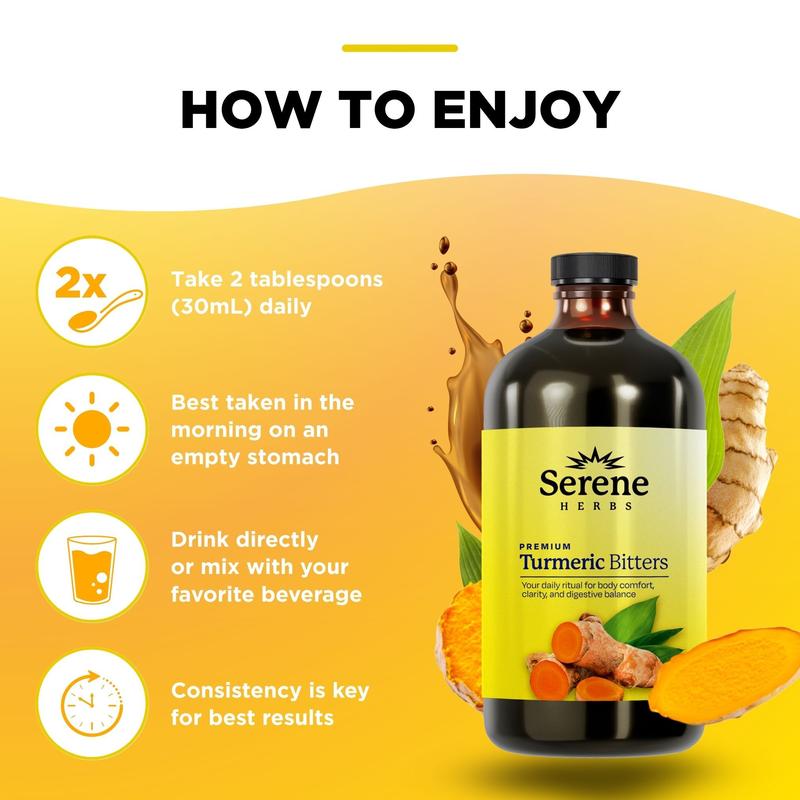 Serene Herbs: Organic Turmeric Bitters Supplement Edible