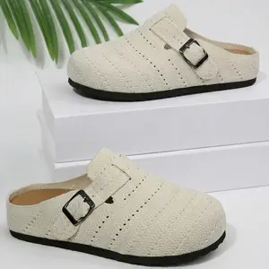 Women's Sandals Travel-Friendly Crochet Clogs Indoor Outdoor Knit Mules Breathable Backless Slip-Ons Indoor Outdoor Shoes Springfresh