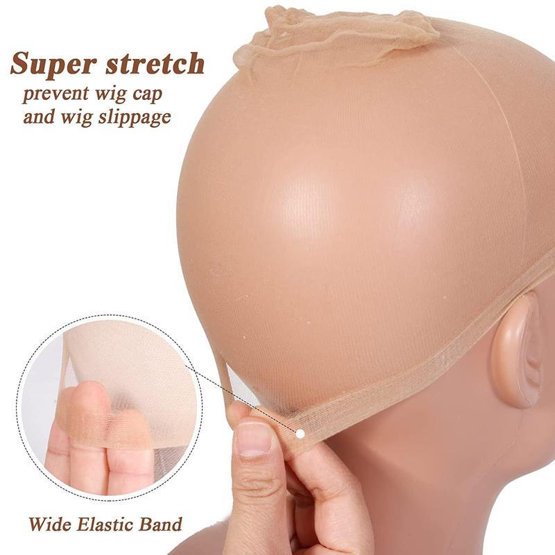 [Wequeen] 1 Pack 2 Pcs HD Wig Cap For Lace Wig Transparent Elastic Wig Cap Perfect For Professional Use