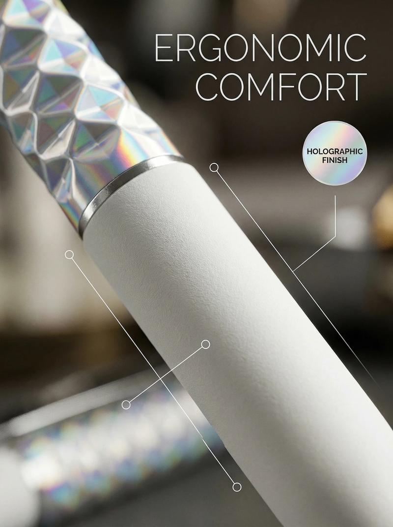 One-Click Deformable Pen, Geometric Shape-Shifting Pen - 6 Pack ( 2 Black, 2 Silver, 2 Gold) | Press to Form Diamond Crinkle Design | Multi-Functional Creative Gift for Writing, Drawing & Stress Relief