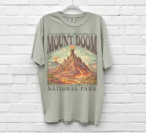 Comfort Colors 90' Doom Mountain National Park TShirt, Fantasy Reader Gift Hiking Shirt Nature Lovers T-shirt Vintage Graphic Tee
