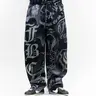 FB County Rhinestone Tatted Up Sweatpant Casual Beach Pants Casual Loose Fit