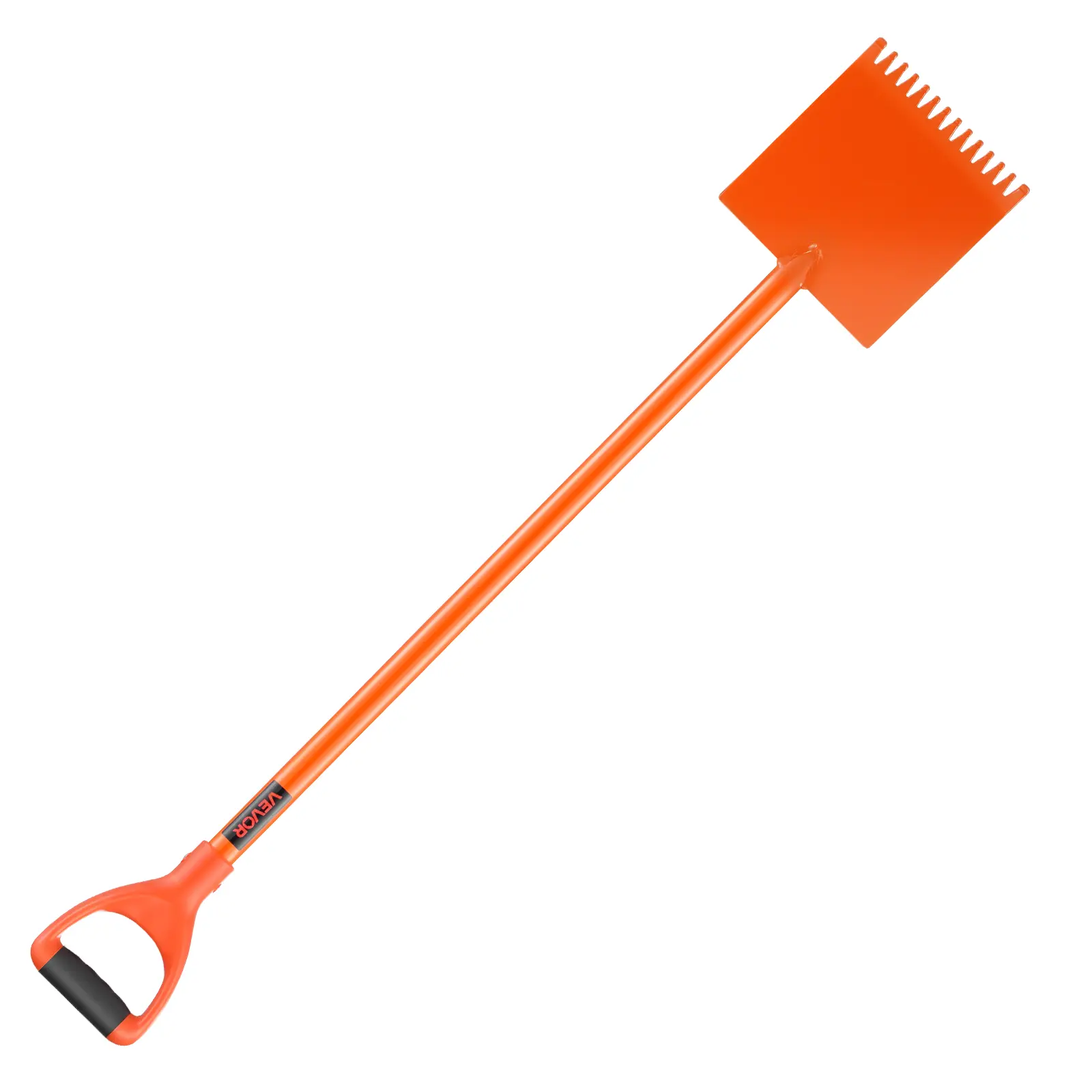 【Summerfinds】VEVOR Durable Metal Shingle Shovel 1 Pack - D-Grip Handle Roof Ripper, 45# High Hardness Steel, 30.47-inch Lever, Rust-Resist Coat, Serrated Nail Pry, Shock Absorb, Lightweight Roofing Tool for Commercial Use