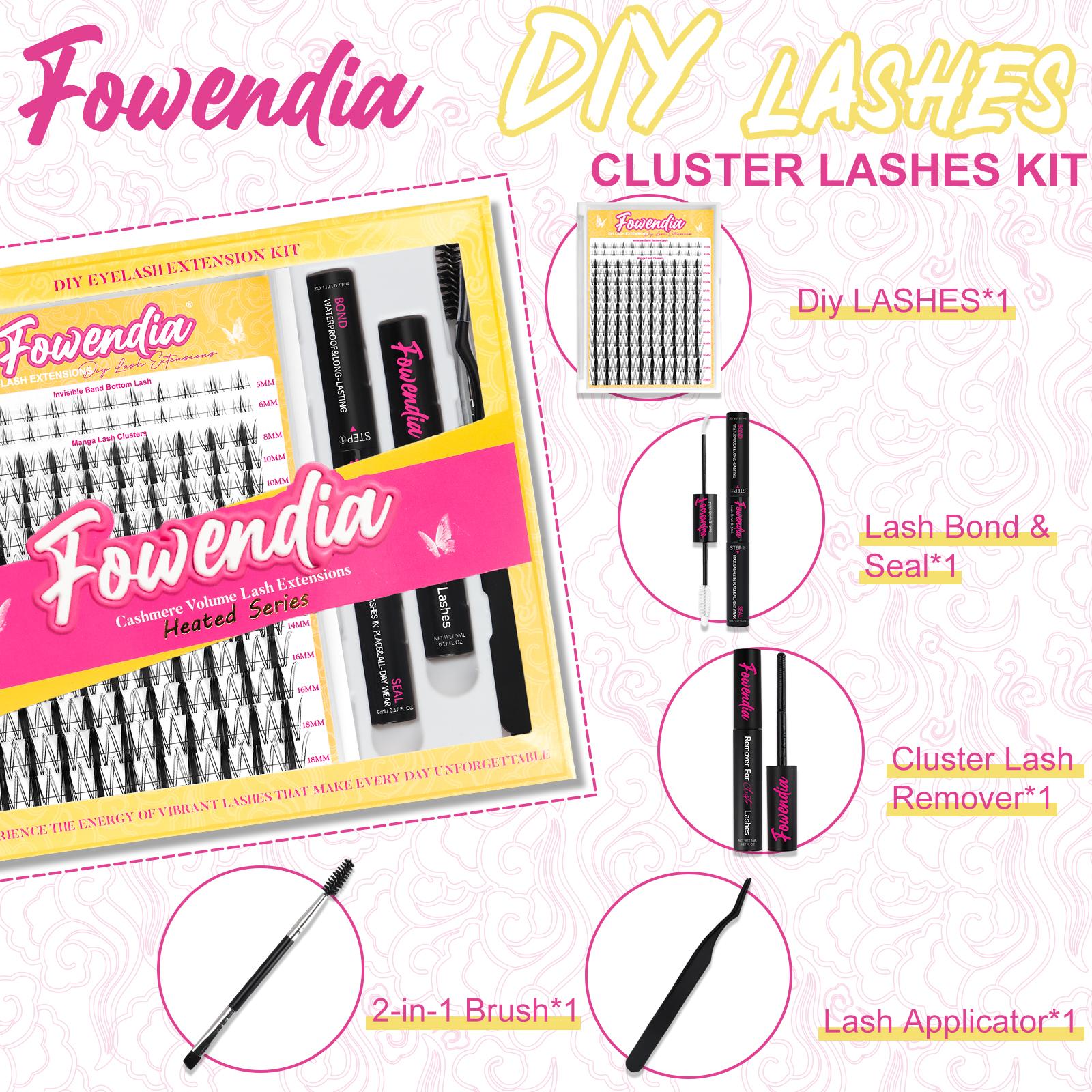Fowendia Manga Lashes Cluster Lashes C D Curl DIY Extension Kit and California Sunset Wanna Be Freya Lash Clusters Fall Deals For You Campaign 8-18mm with Bond, Seal and Remover - Ultra-Thin Transparent Bands, Lash Magic Anime dealsforyoudays