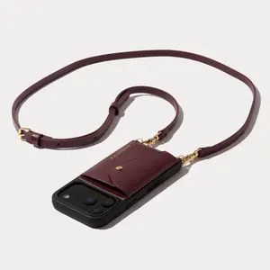 Donna Crossbody Phone Case - Wine/Gold