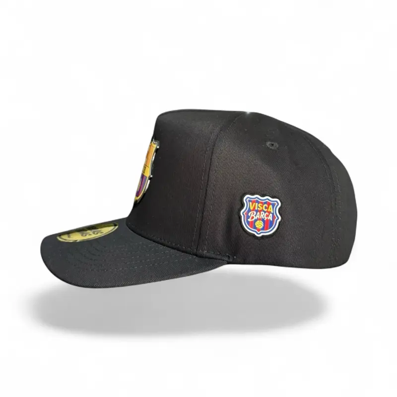 Unisex "Visca Barca" Plate Style Adjustable Snapback Hat, Suede Visor, Ideal for Mens and Womens Gifts, Black Snapback, Snapback Cap