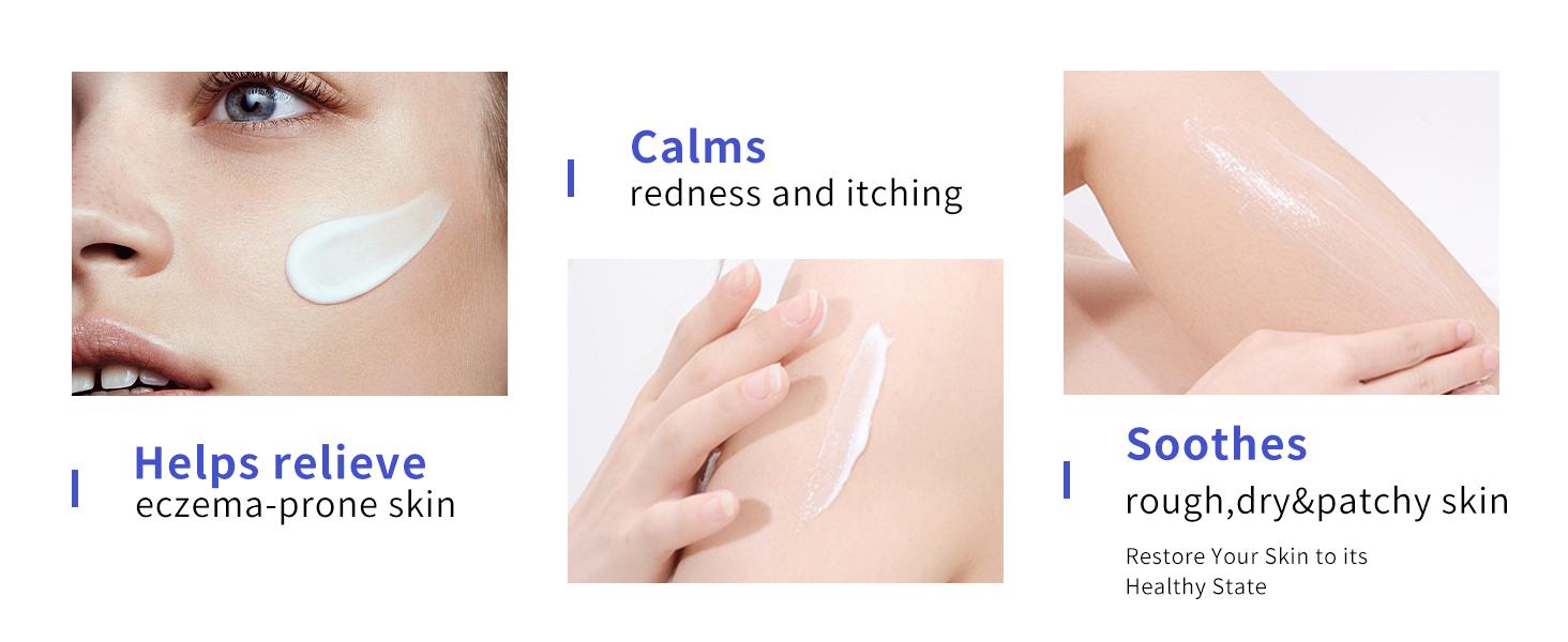 Eczema Relief Cream  Made With Organic Honey ,Sea Moss,Aloe Vera & Oats - for Sensitive ,Dry & Itchy Skin ,Eczema Soothing Cream for Adults & Kids - Hydrating Comfort Moisture - 4 OZ