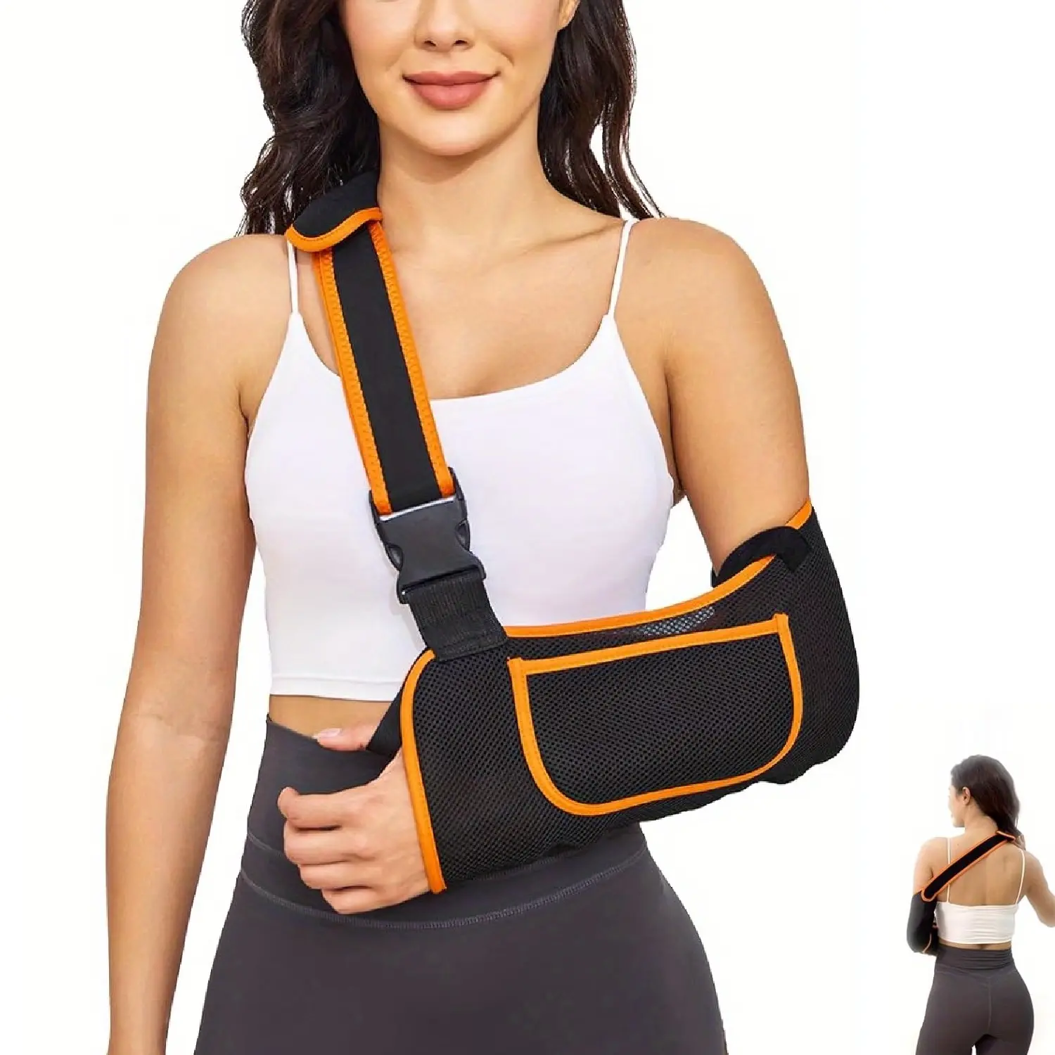 Arm Sling Shoulder Immobilizer - Rotator Cuff Support Brace - Comfortable Sling for Shoulder Injury, Left and Right Arm, Men and Women, for Broken, Dislocated, Fracture, Strain Posture Straightener Posture Strap
