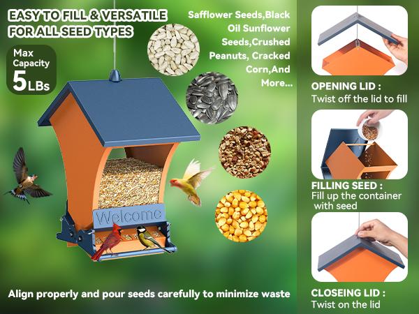 Squirrel-Proof Bird Feeder Wildpark petlovers – Bright Orange, Backyard Feeder for Cardinals & Chickadees, Durable & Easy to Hang, Perfect Spring Gift for Nature Lovers Squirrel-Proof Bird Feeder Wildpark petlovers – Bright Orange, Backyard Feeder for Cardinals & Chickadees, Durable & Easy to Hang, Perfect Spring Gift for Nature Lovers