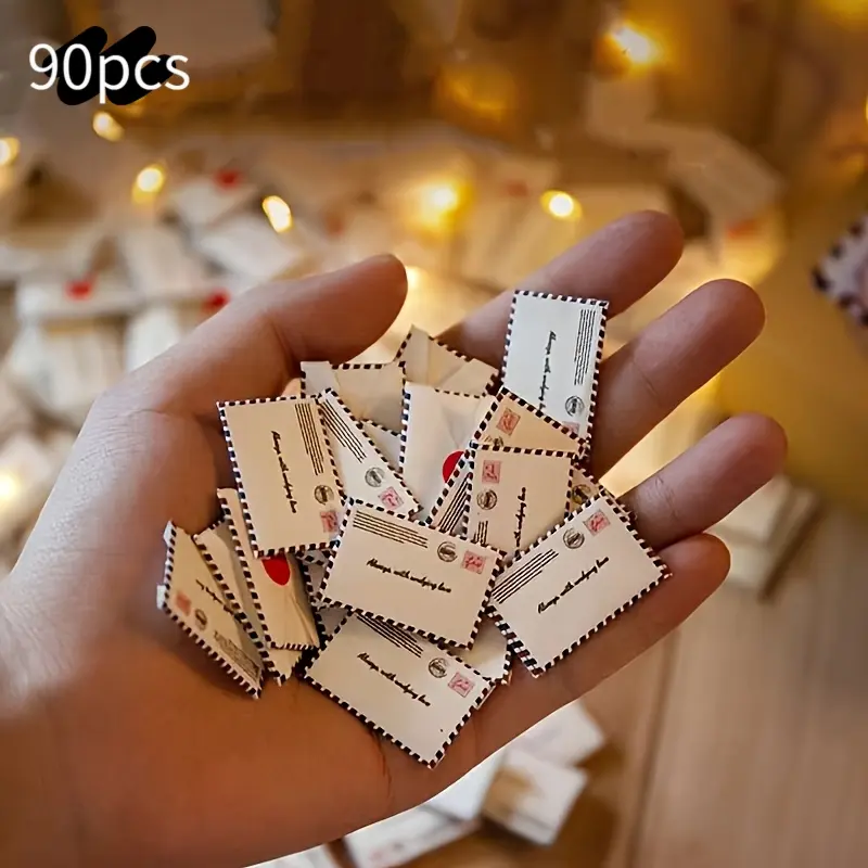 90pcs Mini Love Letter Envelopes, DIY Mini Envelopes Cute Envelopes Unique Envelopes For Love Messages In Capsules, Exquisite Small Gifts For Friends, Relatives, And Parents For Graduation / Back-To-School / Valentine'S Day / Mother'S Day / Anniversary