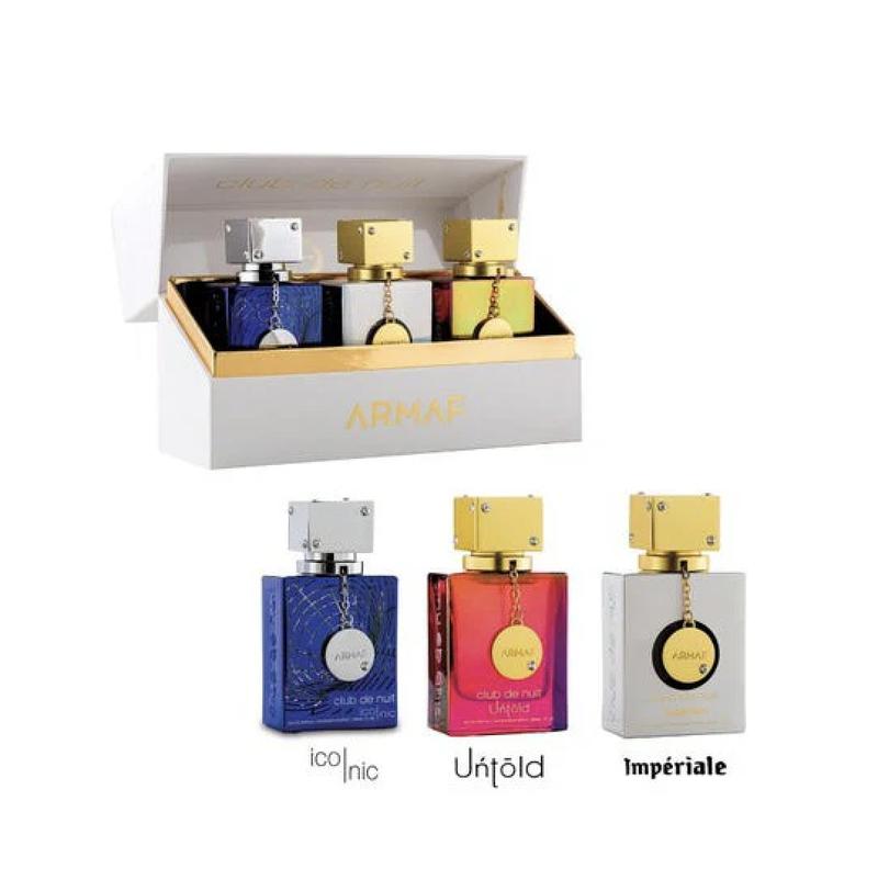 Armaf Club De Nuit 3 Piece Perfume Gift Set (Untold, Iconic, Imperiale) - 30ml Each