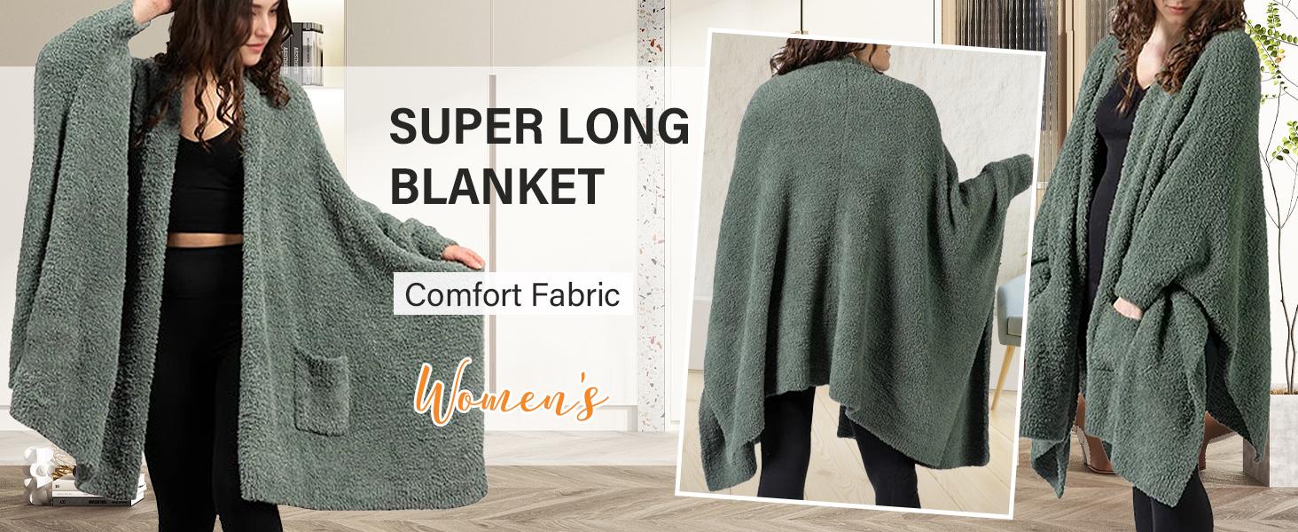 Hixiaohe Wearable Blanket Sherpa Poncho Unique Office Work Warm Cozy Shawl TV Throw Blankets, Plush Cape Wrap for Adults SpringStatements