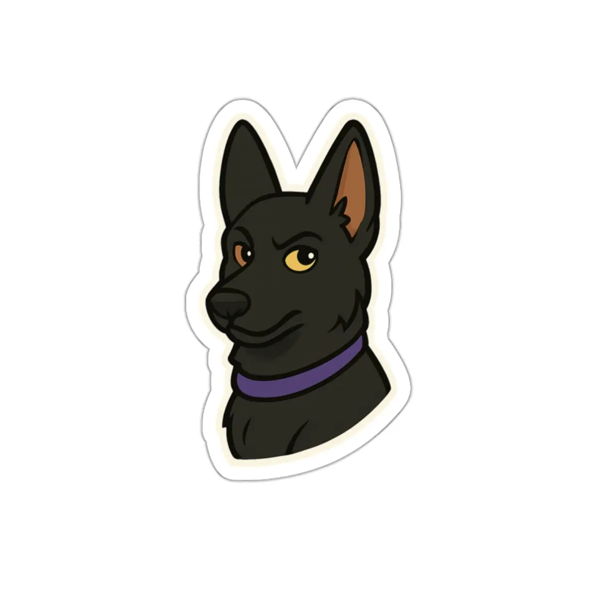 Annoyed Black German Shepherd Die-Cut Stickers, Funny Pet Car Decal, Laptop Vinyl Sticker, Animal Lover Gift, Cute Dog Illustration