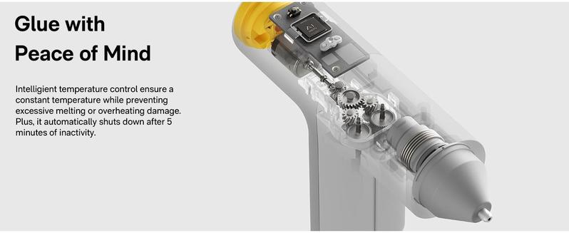 HOTO Electric Hot Glue Gun - 30s Preheat, Wireless/Wired Dual Mode, Anti-Drip for Home & Craft Projects Cordless