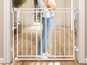 Baby Gate for Stairs Doorways & Kitchen, 26.4"-43" W x 29" H, No Bottom Bar Dog Gate, One-Handed Auto-Close, Hardware Mount Safety Gate for Dogs & Toddlers, Black Baby Gate for Stairs Doorways & Kitchen, 26.4"-43" W x 29" H, No Bottom Bar Dog Gate, One-Handed Auto-Close, Hardware Mount Safety Gate for Dogs & Toddlers, Black