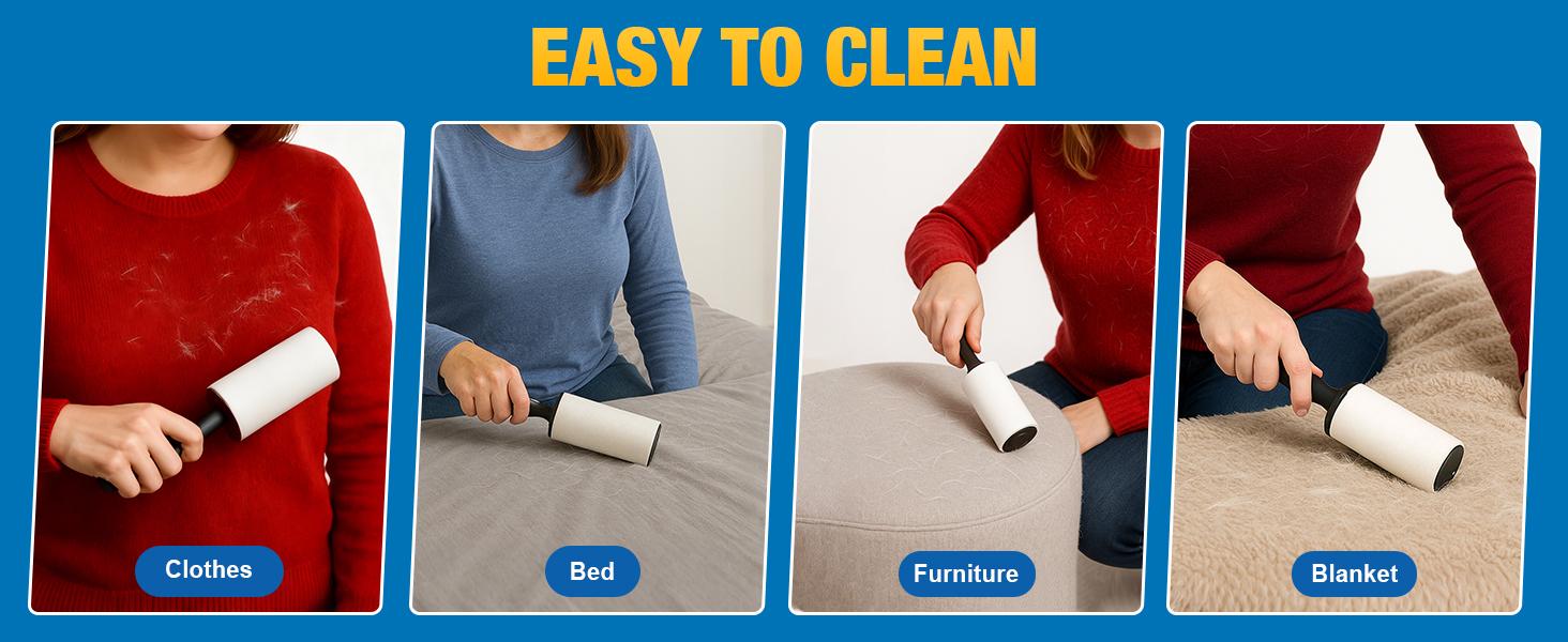 Clean Lint Roller Lint Remover for Pet Hair Dark Clothes Furniture and Dusty Surfaces Picks Up Fur & Fluff Home Car & Office 330 Adhesive Sheets