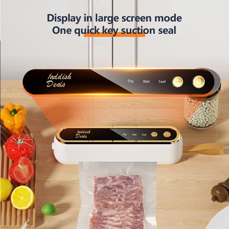 【FaddishDeal】Portable vacuum sealing machine, automatic electric vacuum sealing machine, one click to keep vegetables and meat fresh! Springtok.