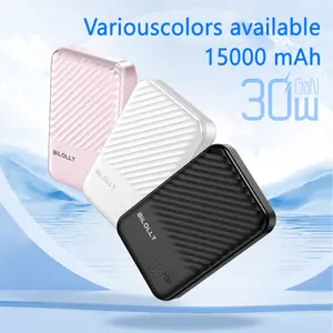 Wireless magnetic power bank, 15000mAh magnetic wireless charging, portable phone charger, 30W PD fast charging, 15W wireless charging, phone charging station, mini wallet accessory, compatible with iPhone and Android.