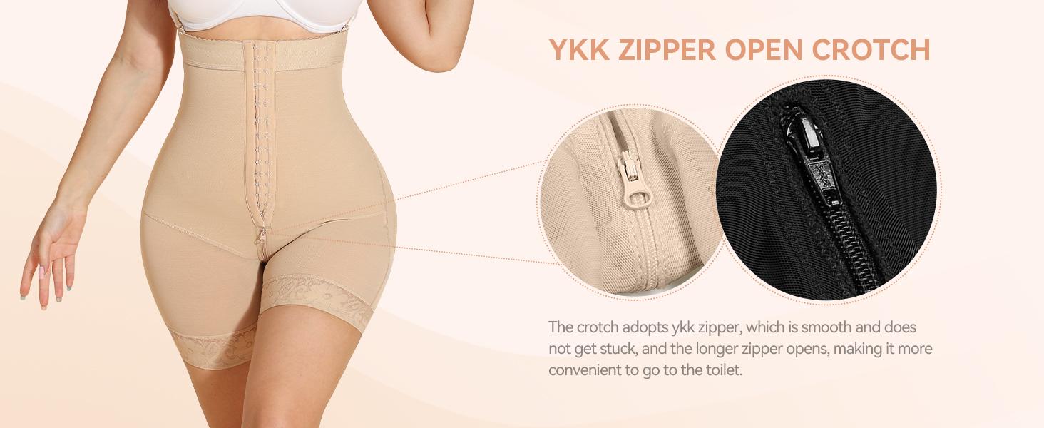 Curvyfaja Shapewear for Women Tummy Control Body Shaper Butt Lifter Faja Plus Size with Zipper Crotch
