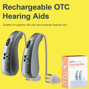 1Pair OTC Hearing Aids for Adults – In-ear earhook Sound Amplification, Rechargeable, No Prescription