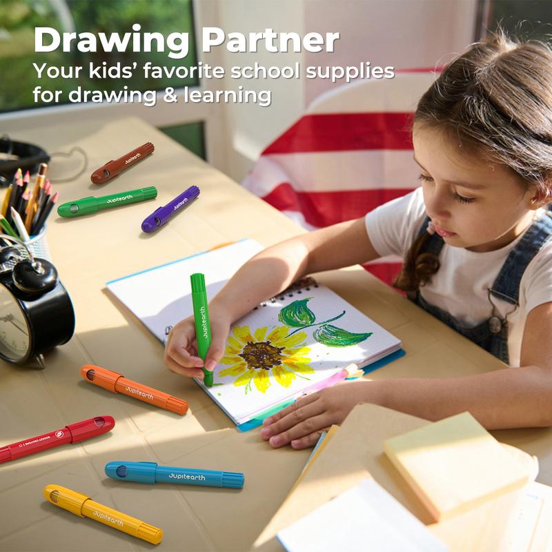 24 Color Twistable Crayons,Rocket Head Style,Suitable for Toddlers Aged 1-3,Non-toxic and Washable,Also Suitable for Children Aged 4-8,Comes with a Storage Bucket,Ultra-smooth Strokes, Easy to Grip, An Ideal Christmas Gift for Boys and Girls,02