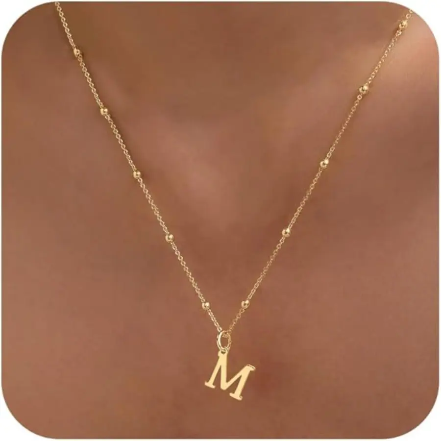 Unisex Dainty A-Z Initial Pendant Letter Charm Necklace, Personalized Costume Jewelry, Necklaces for Women with Simple Design, Memorable Gift for Daily Wear or Parties, Initial Necklaces,summervibes