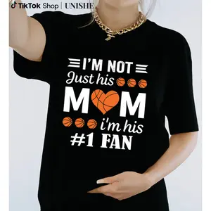 Supportive Mom Basketball T-Shirt – Women's Casual Short Sleeve with Basketball Icon