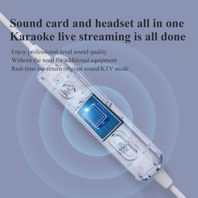 Sound Card Karaoke Headset with In-ear Monitoring | Voice Changer | Reverberation | Built-in Sound Card | Top Sound Quality | Karaoke Microphone | YourPortable Karaoke Headphones