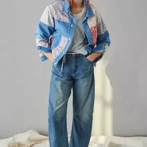 Patchwork Oversized Denim Jacket Womenswear
