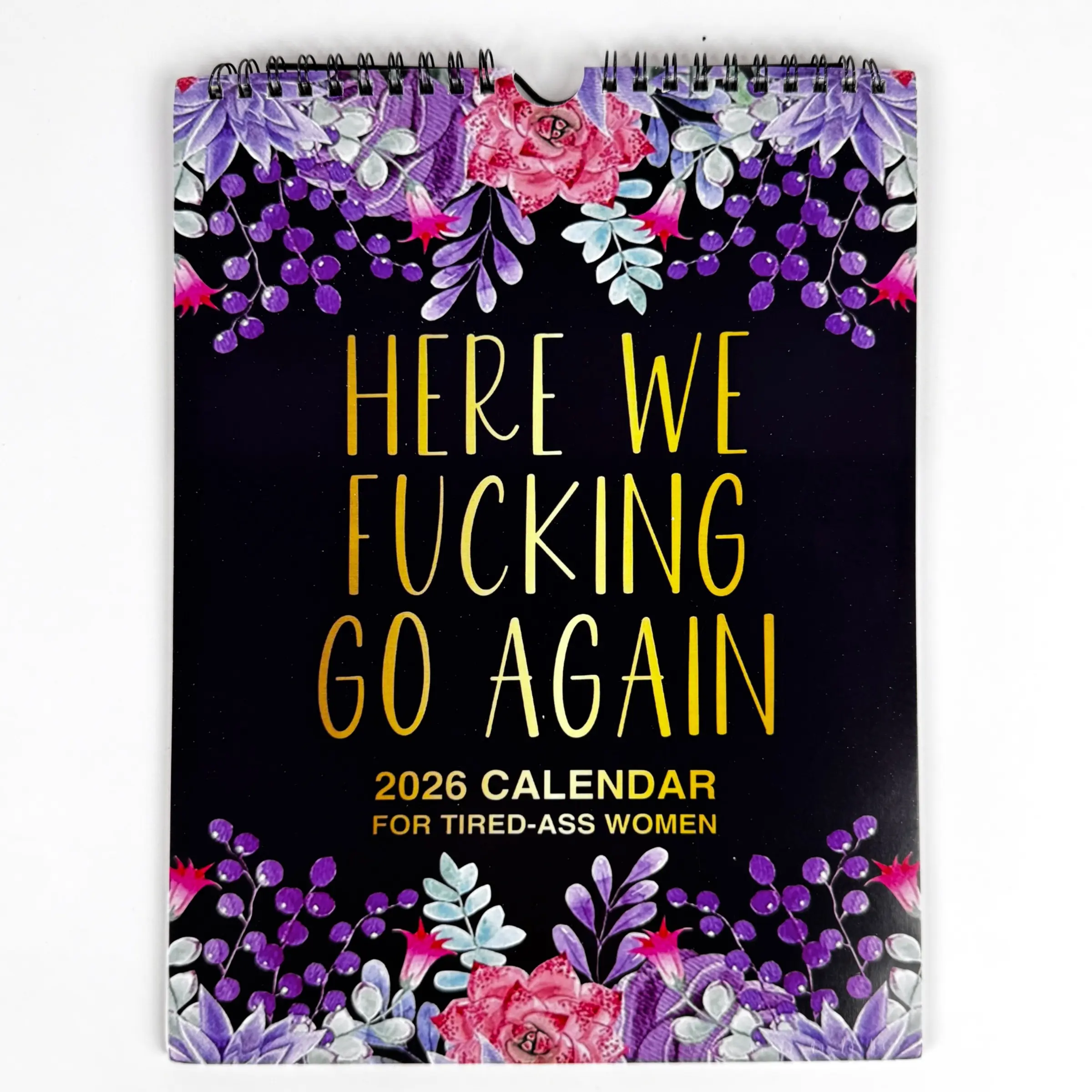 2026 Floral Humorous Wall Monthly Calendar Planner for Women, Non-Traditional Design with Funny Quotes for office or Bedroom Decor, Unique Gift Idea, Calendars Planners