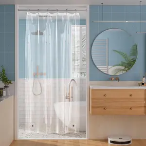 Titanker Shower Stall Curtain Liner, 36X72 Clear PEVA Lightweight Single Stall Narrow Shower Curtain for Bathroom with 2 Magnets and 6 Rustproof Grommet Holes