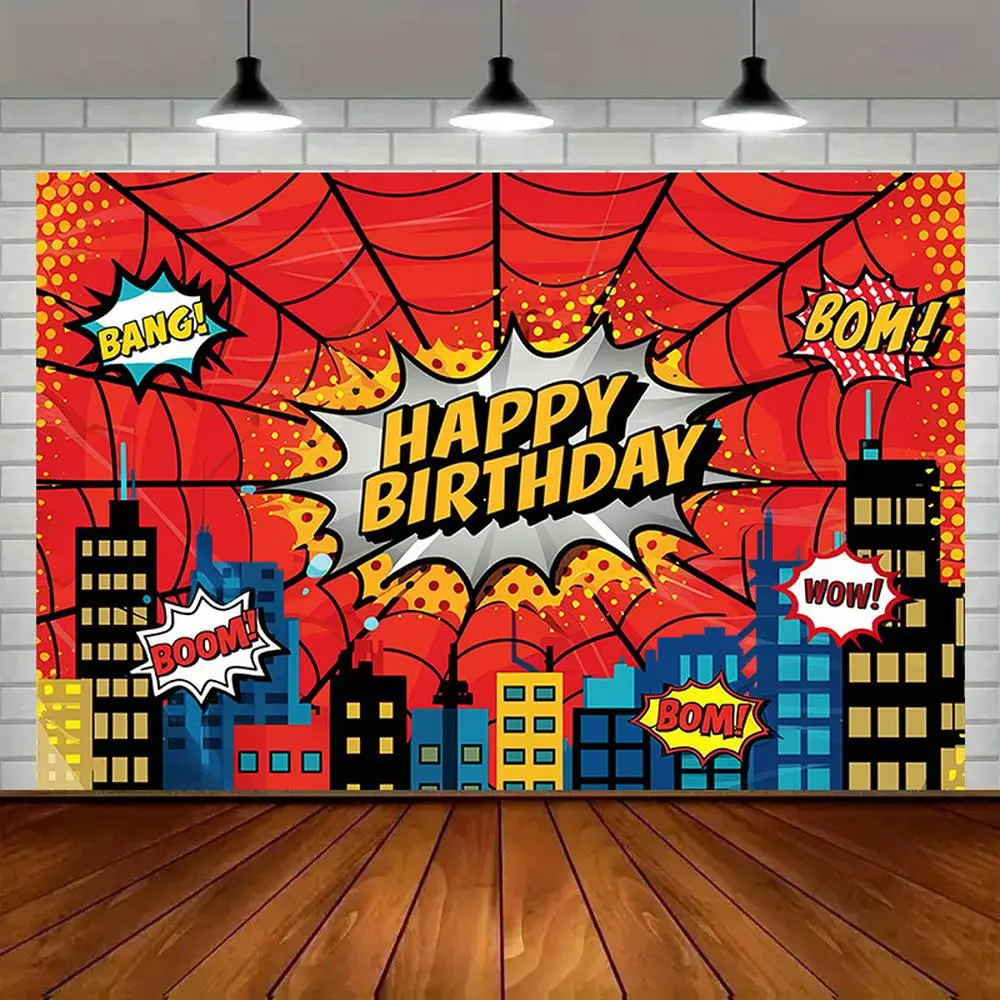 2D Flat Spider Superhero Polyester Party Decorations Banner - Glam, Durable Soft Character Throw, Indoor Wall Hanging Backdrop for Home, Birthday Events, Party Decorations Banners, Flat Banner