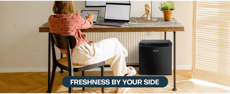 Upstreman mini fridges 1.7 Cu.ft with Freezer FR17 Adjustable Thermostat Energy Saving Low Noise Single Door Compact Refrigerator for Dorm Office Can Bedroom black fridge  brands Small pantry drink fridge skincare fridge skincare fridge