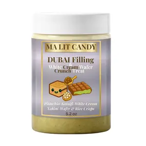 Dubai Chocolate Dessert Jar - Pistachio Kataifi White Cream Crunch with Rice Crisps - 5.2 oz - MA LIT CANDY Layered Dubai Chocolate Treat Jar - Great Gourmet Gift