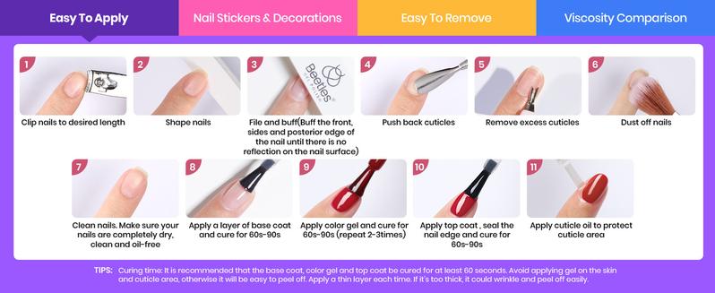 Beetles 35Colors Gel Nail Polish Starter Kit【UV Light&Top Base Gel&Diamond Decorations&Stickers&Manicure Tools】DIY Nails Art Gift salon nails at home Glitter Set Cutics #TikTokShopBacktoSchool