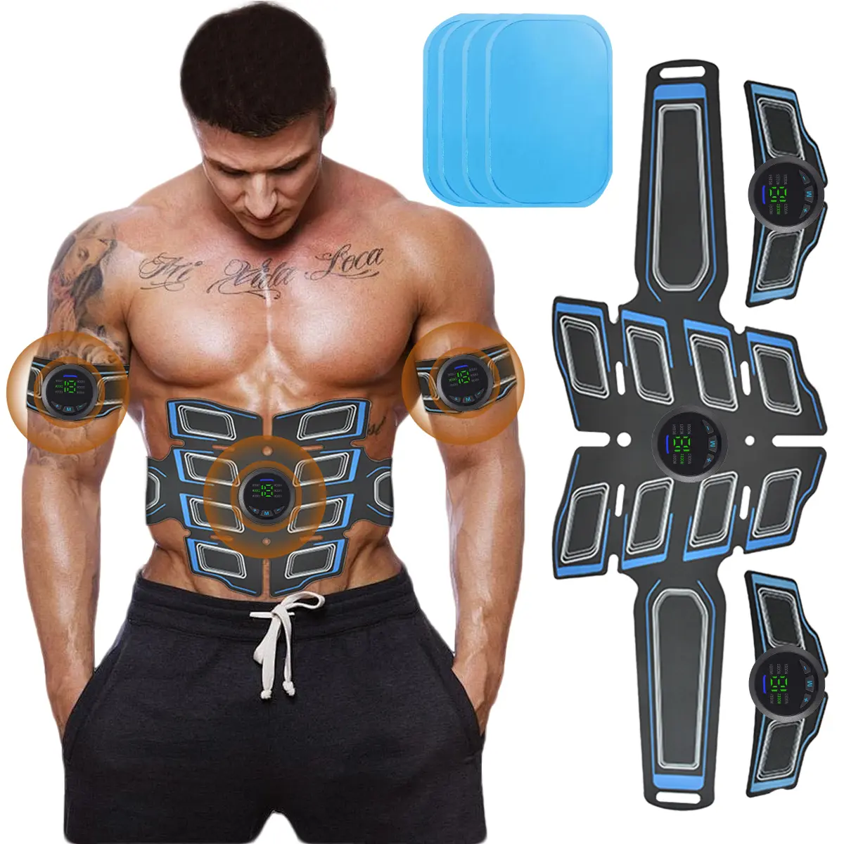 WOFLEND EMS Ab Stimulator Belt, Ab Toning Trainer for Men & Women, Core Muscle Workout Equipment Massage
