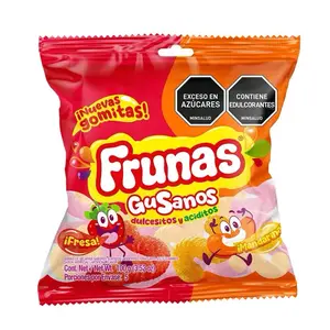 Frunas Gummy Worms - Strawberry and Mandarin Orange Sweet and Sour Flavor 3.52oz