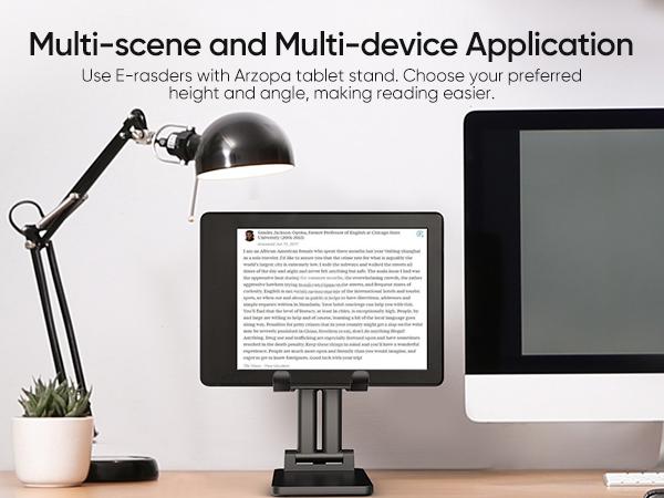 ARZOPA Tablet Stand, Adjustable & Foldable Sturdy 7"-15.6" Portable Monitor Stand for Desk Compatible with Phone iPad Tablets