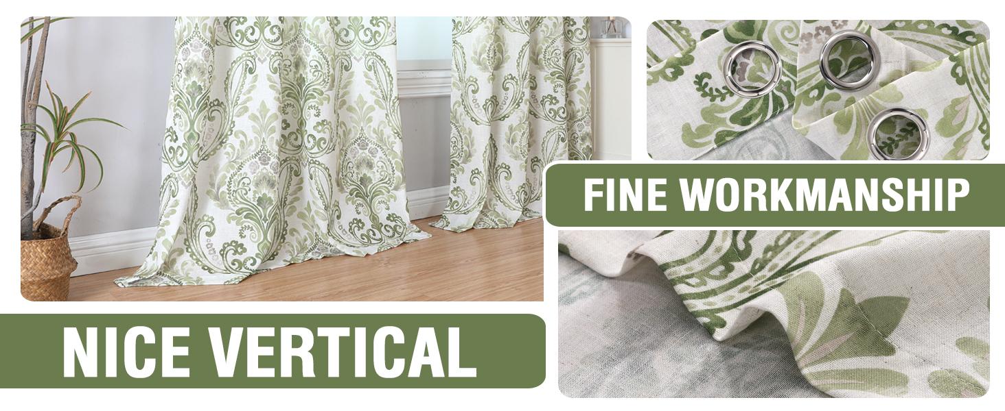 H.VERSAILTEX Linen Curtains 2 Panels Damask Floral Natural Linen Blended Curtains for Living Room Drapes Vintage Floral Pattern Privacy Added Light Filtering Mid-Century Style H.VERSAILTEX Linen Curtains 2 Panels Damask Floral Natural Linen Blended Curtains for Living Room Drapes Vintage Floral Pattern Privacy Added Light Filtering Mid-Century Style